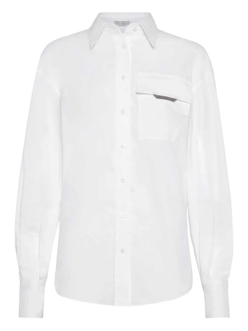 Long-Sleeved Poplin Shirt — White