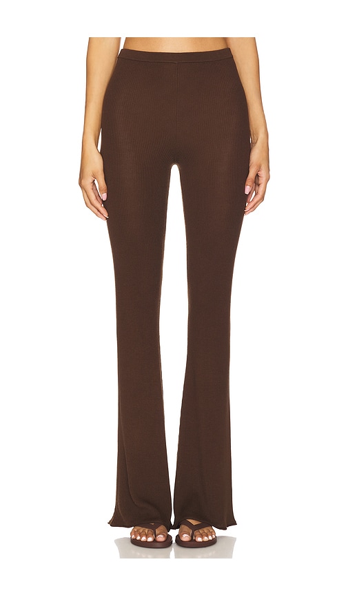 EAVES Bailee Rib Pant in Chocolate.  XS. Also in L, M