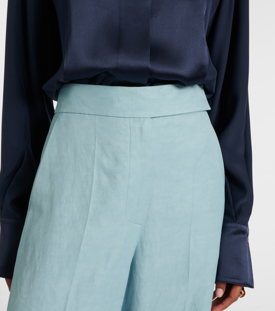 Aix chambray wide-leg pants