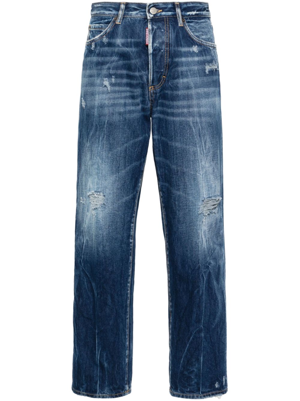Mid-rise straight-leg jeans - Blue
