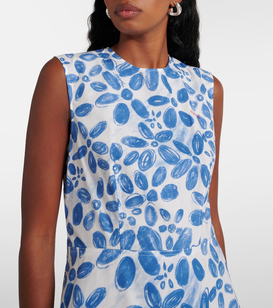 Printed cotton midi dress