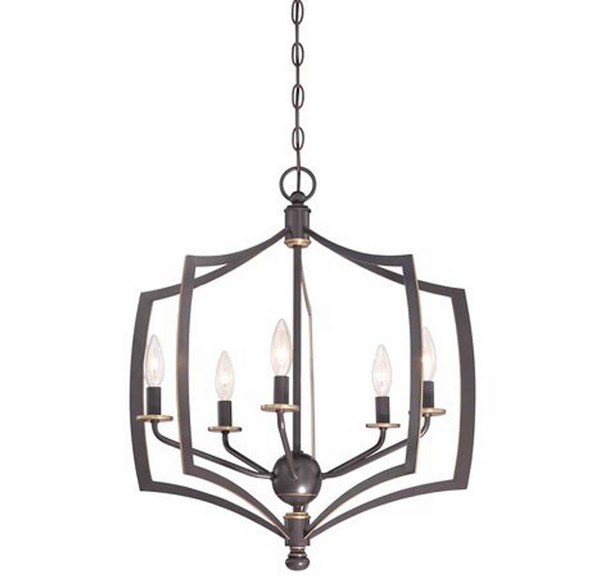 Middletown 5-Light 23" Transitional Chandelier in Downton Bronze with Gold Highlight