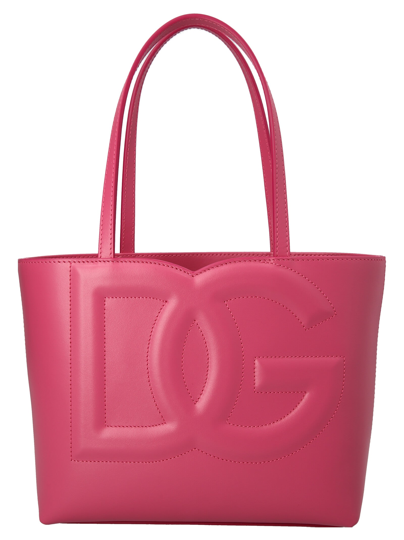 -Small Logo Shopping Bag Tote Fucsia-Donna