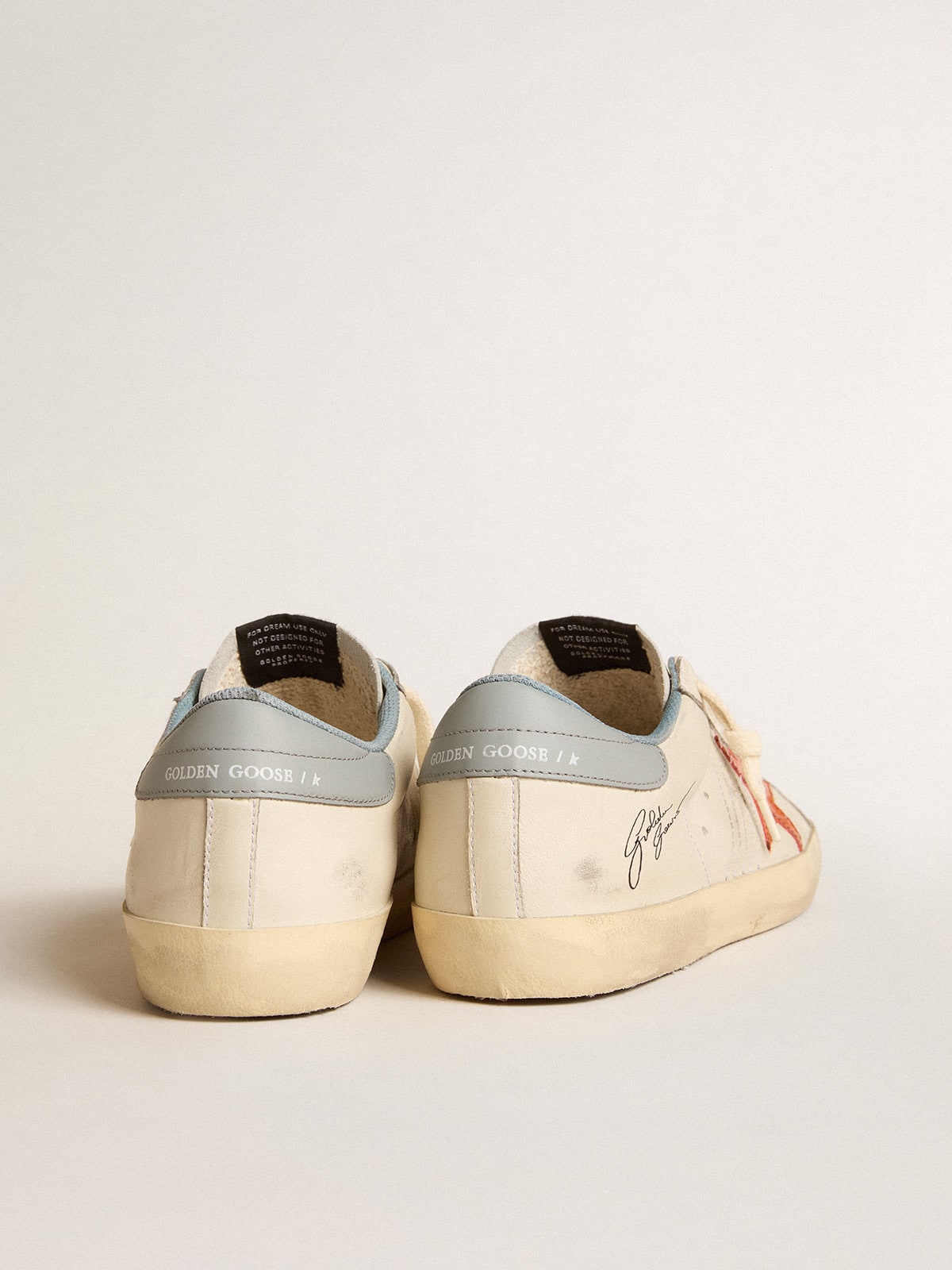 Golden Goose - Men's Super-star With Crocodile-print Star And Silver-blue Heel Tab, Man