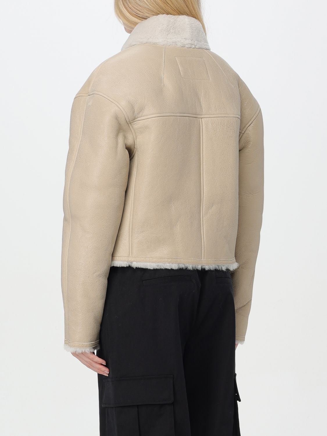 Shearling leather jacket - Neutrals
