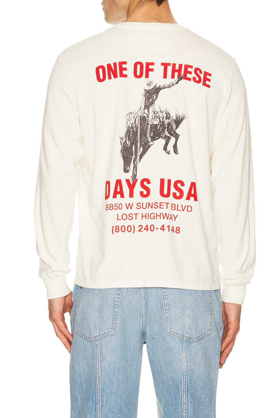 ONE OF THESE DAYS Break On Through Long Sleeve Tshirt in Bone - White. L also in M, S, XL/1X, XXL/2X