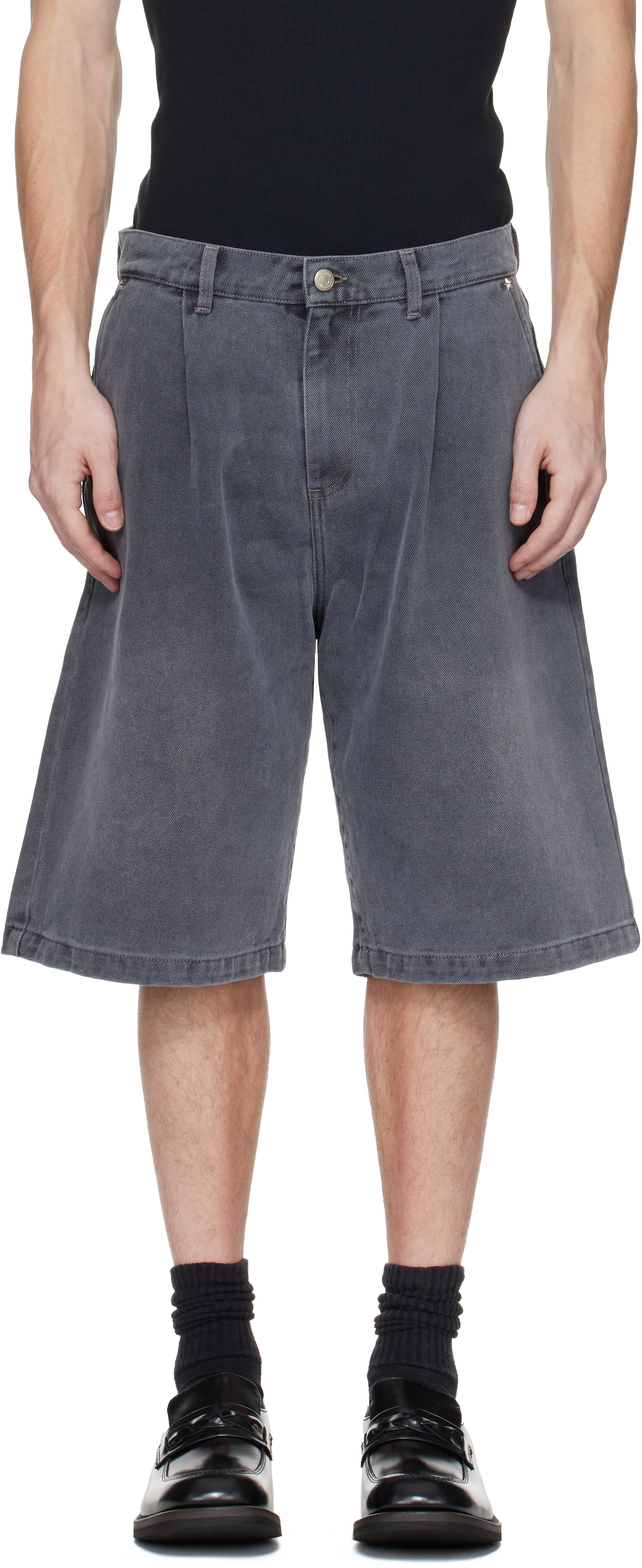 Mfpen Gray Star Rivet Denim Shorts
