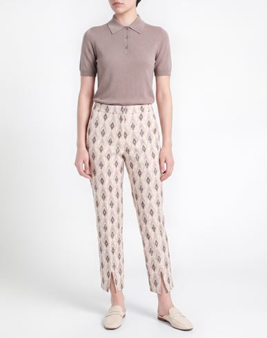 Woman Pants Beige Size L Polyester, Elastane