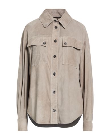 Woman Shirt Taupe Size 4 Leather