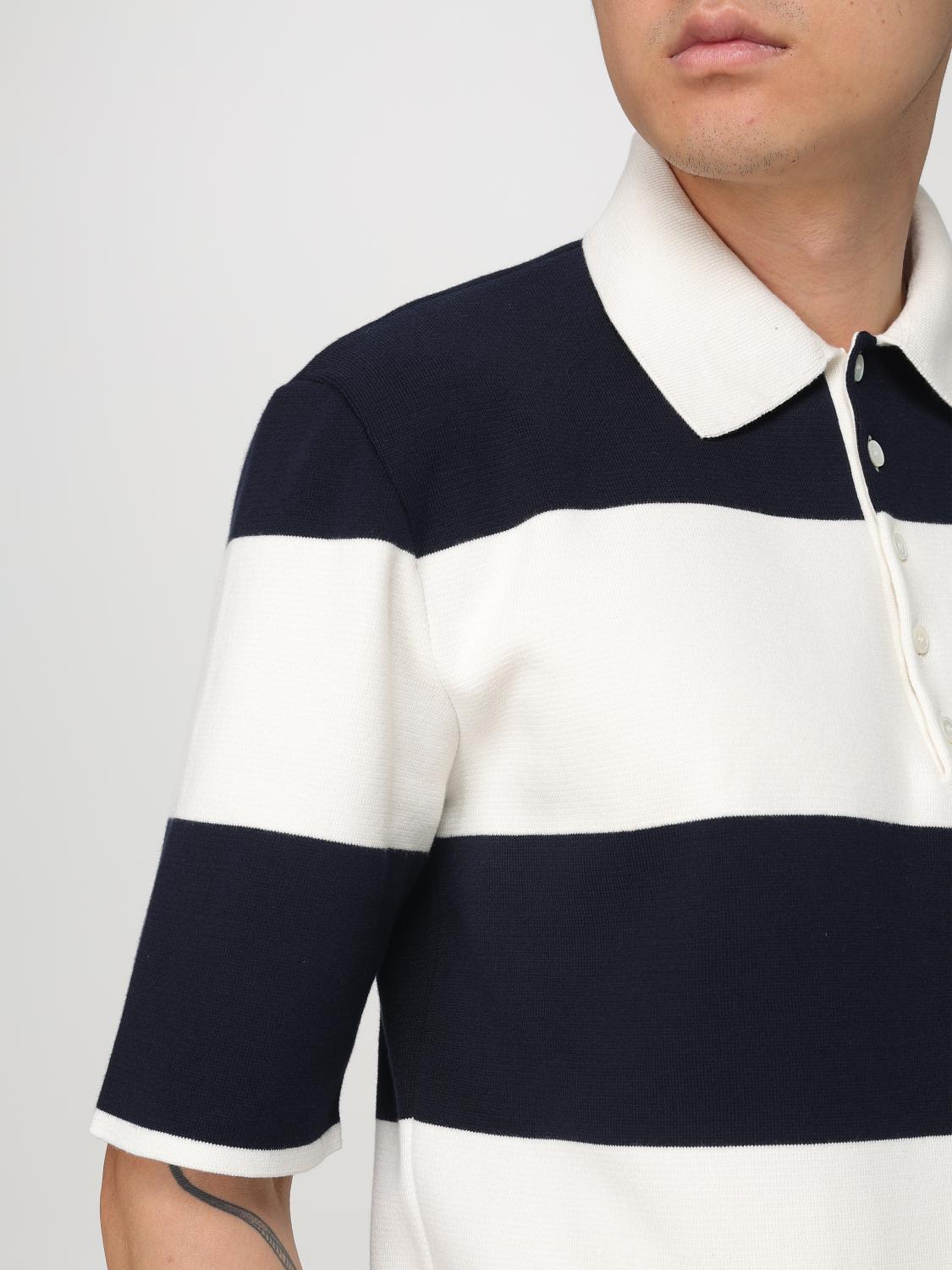 Striped polo shirt - White