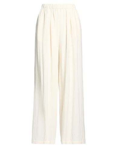 Woman Pants Ivory Size M Cotton, Polyester, Nylon, Linen