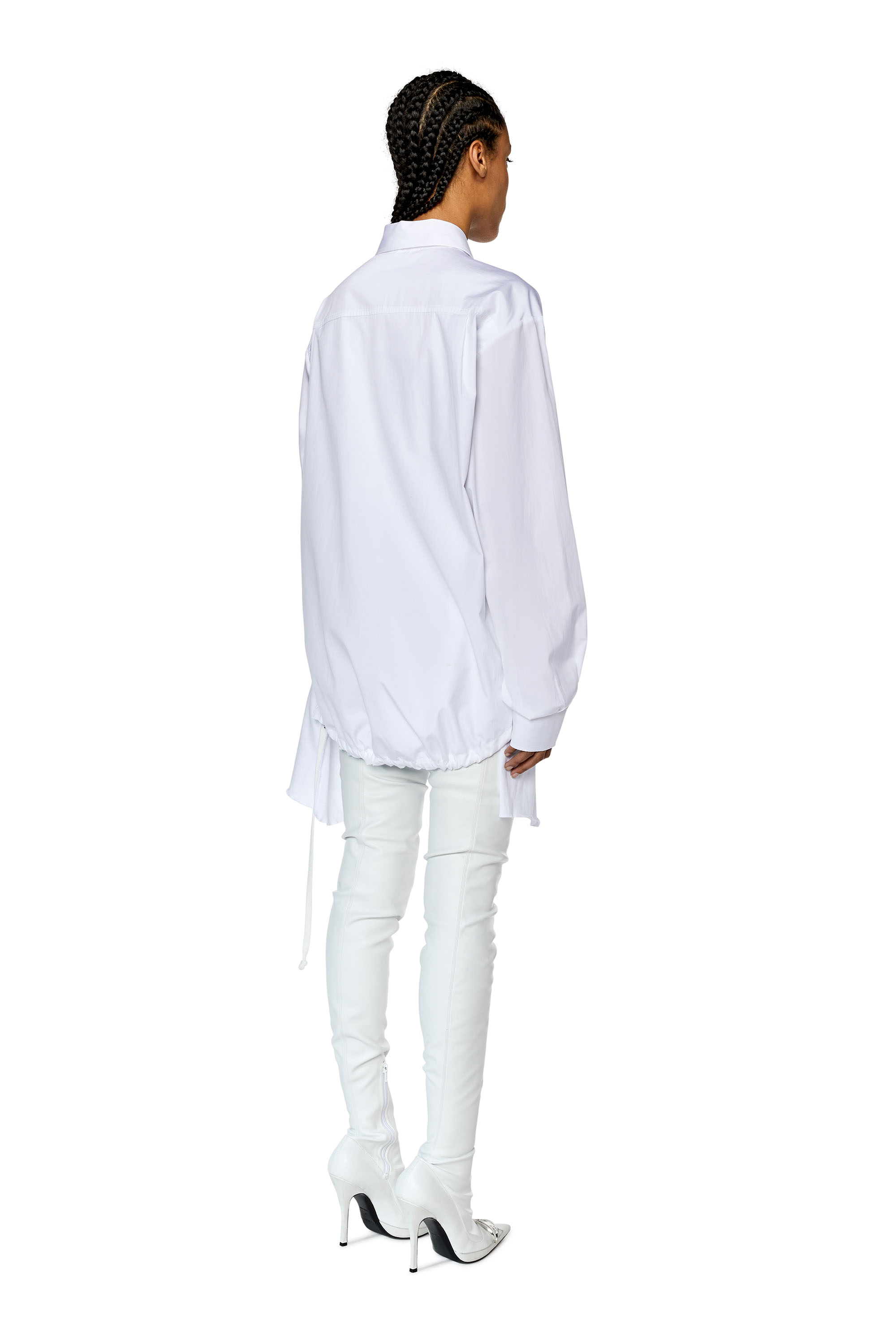 Extra-fabric-detail shirt - Black