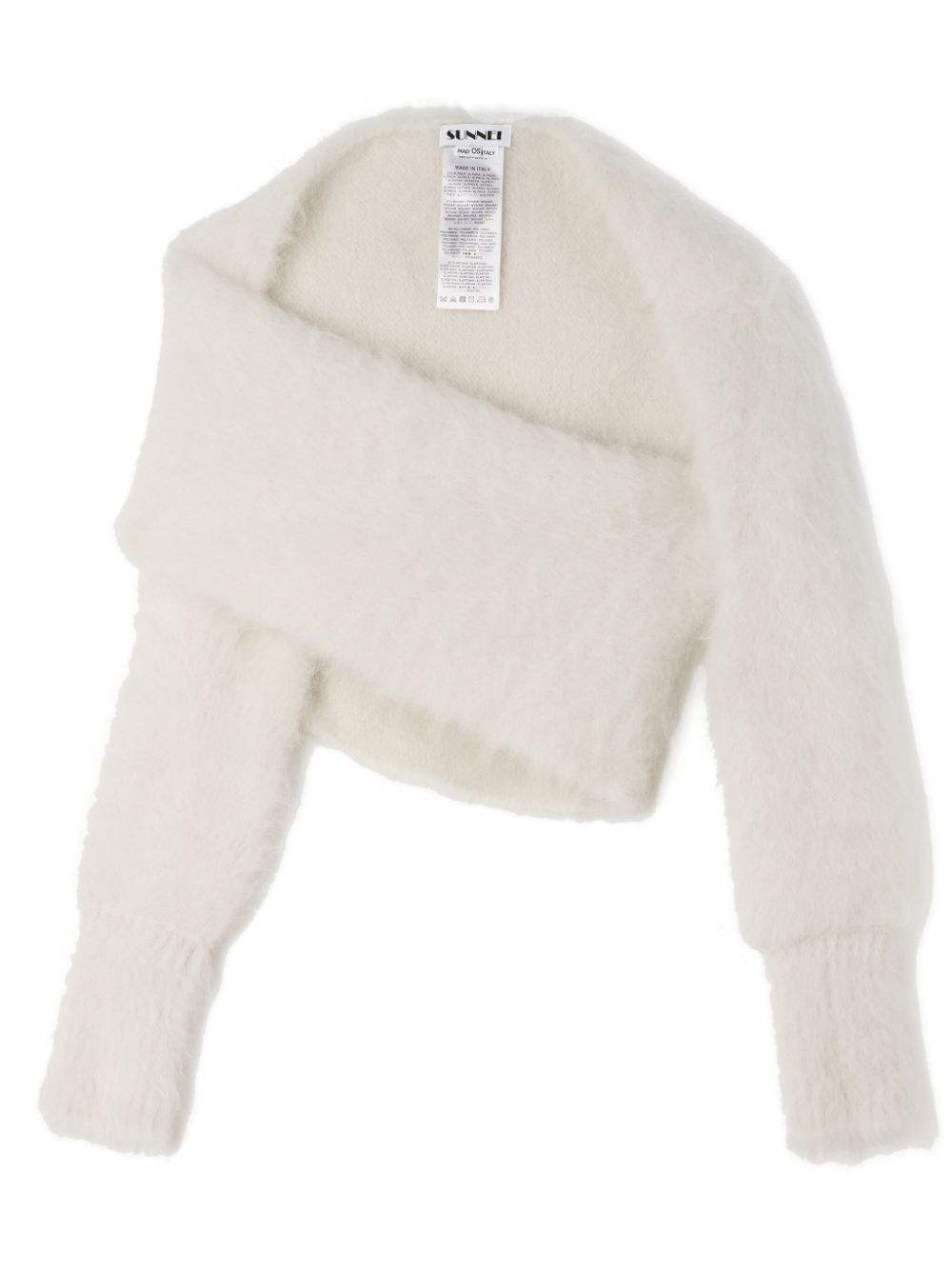 Brushed-finish wrapped sweater - Neutrals