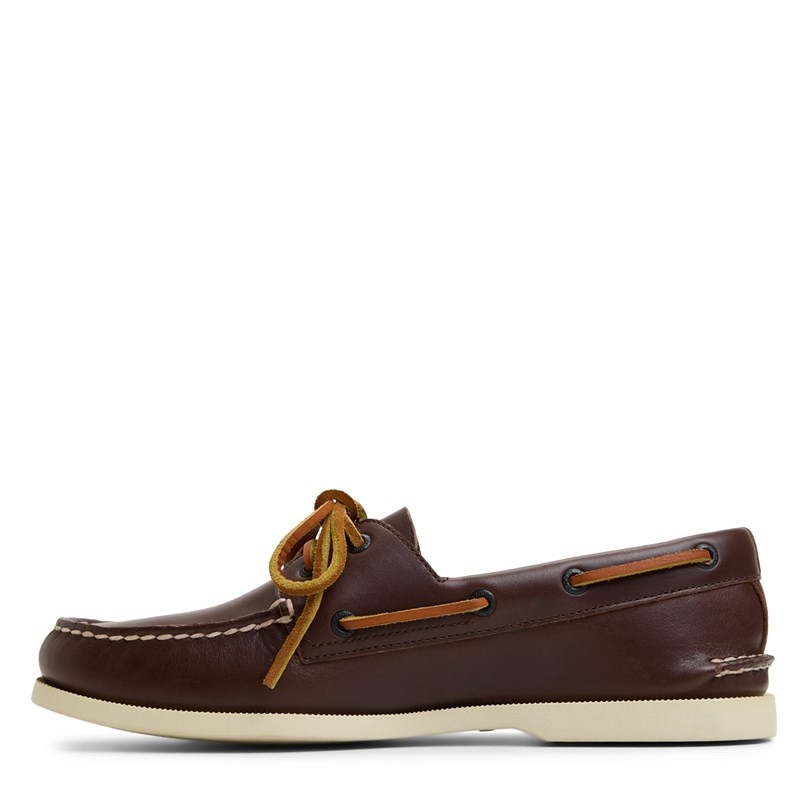 Men's Authentic Original 2 Eye Leather Boat Shoes (Brown Primary - Multi)