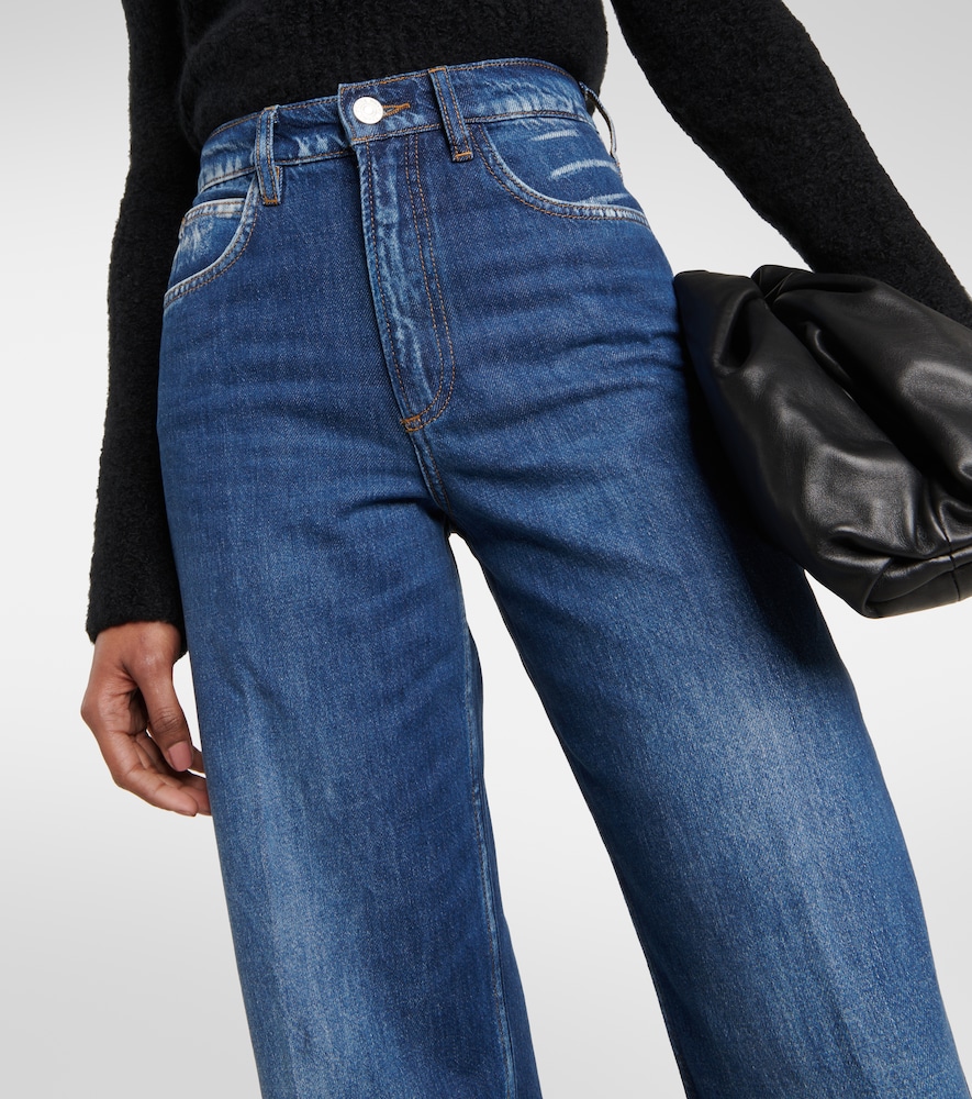 High-rise wide-leg cropped jeans