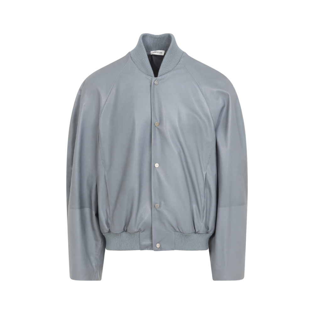 Grey Solid Bomber Jacket