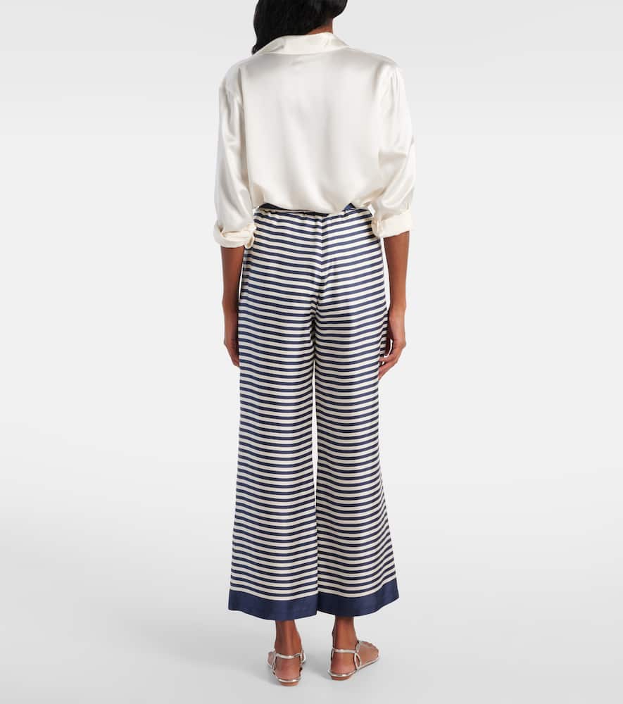 Nine striped silk wide-leg pants