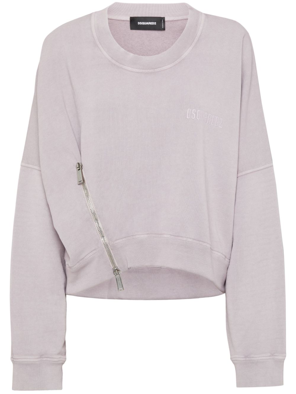 Zip-detail sweatshirt - Purple
