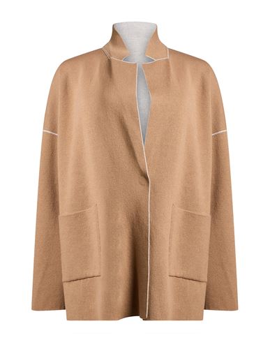 Woman Jacket Camel Size L Virgin Wool, Silk, Cashmere, Polyamide, Elastane