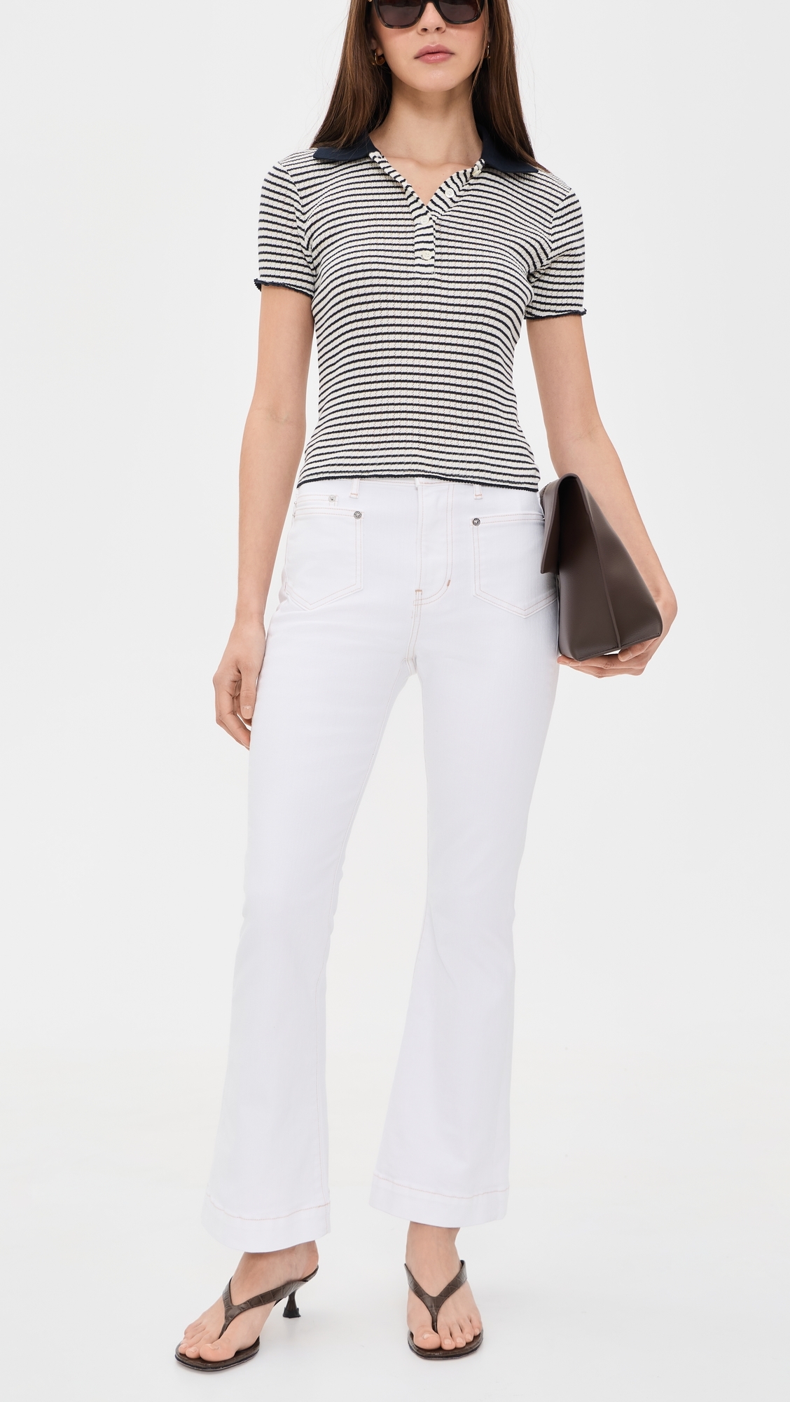 Carson Ankle Flare Jeans White