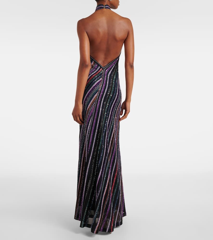 Sequined striped gown