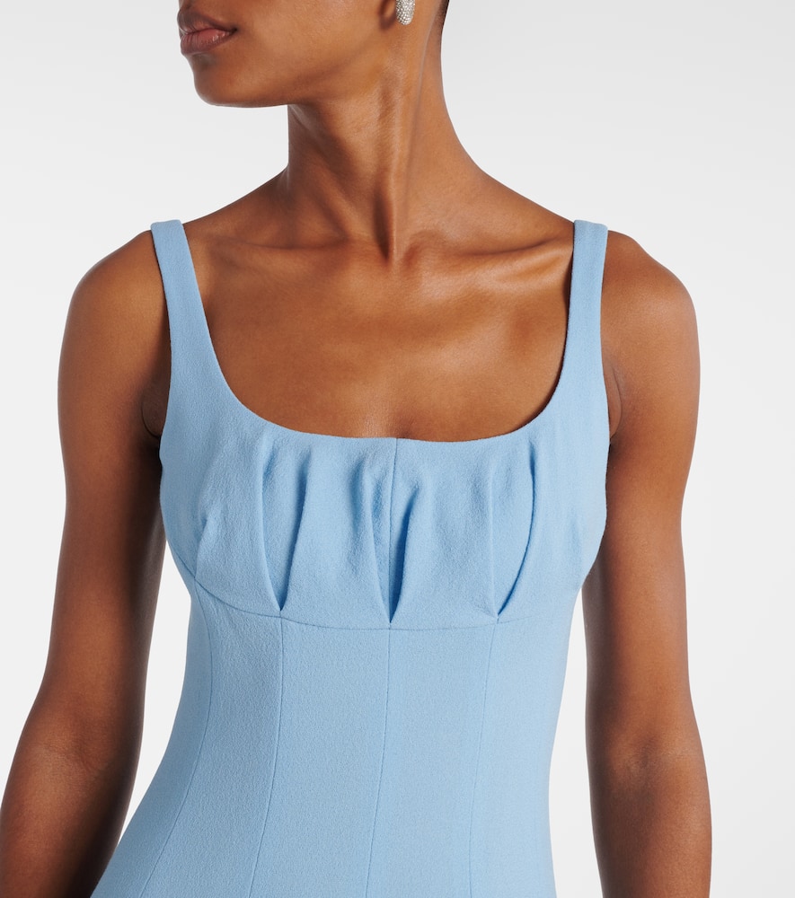 Collins pleated wool crêpe midi dress