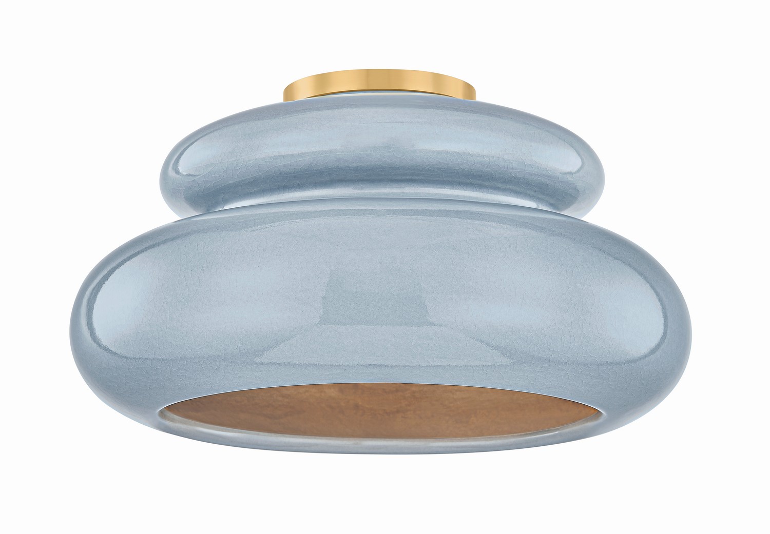Aged Brass Semi Flush Mount from the Pia Collection