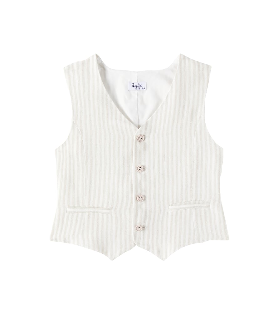 Striped linen vest