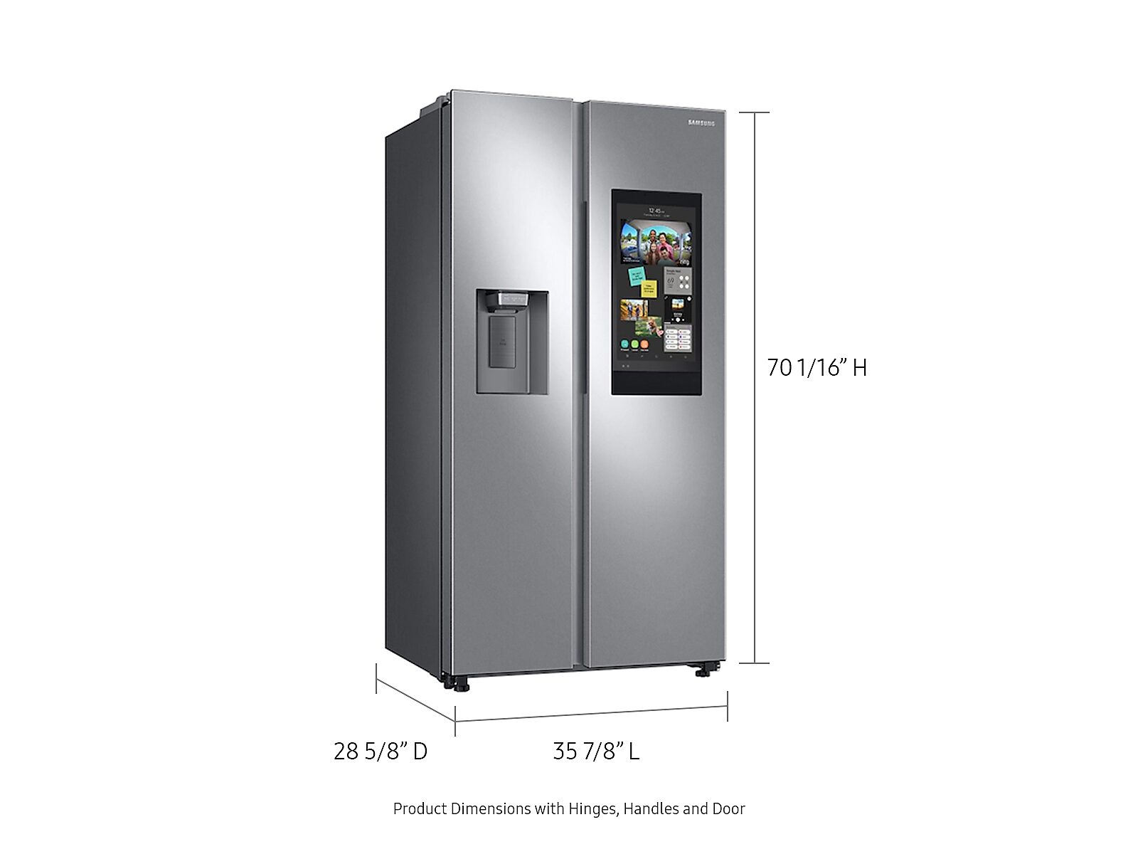 22 cu. ft. Counter Depth Side-by-Side Refrigerator with Touch Screen Family Hub™ in Silver(RS22T5561SR/AA)