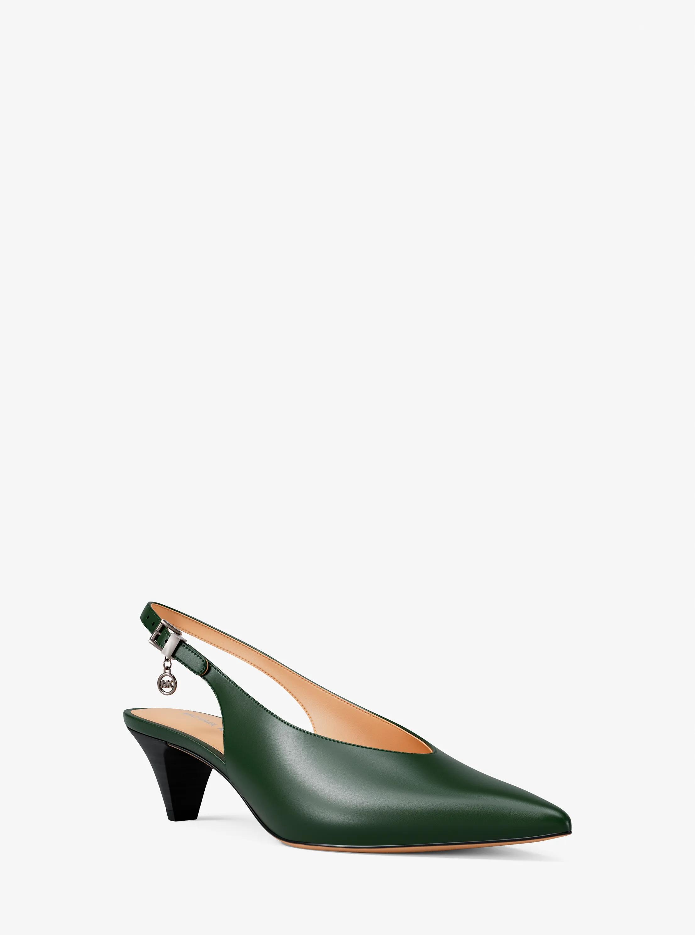 Michael Kors Tonya Leather Slingback Pump in Green - size 6.5 by