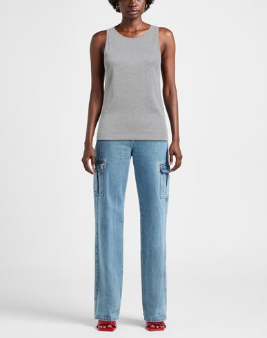 Woman Tank top Grey Size M Organic cotton, Elastane