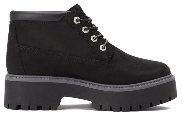 (WMNS) Stone Street Premium Platform Waterproof Chukka Boots 'Black Nubuck'