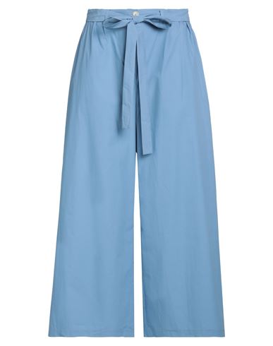 Woman Pants Azure Size M Cotton