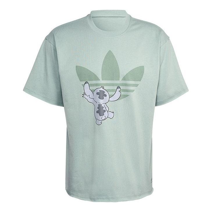 Originals x Disney Crossover Cartoon Pattern Printing Short Sleeve Couple Style light green