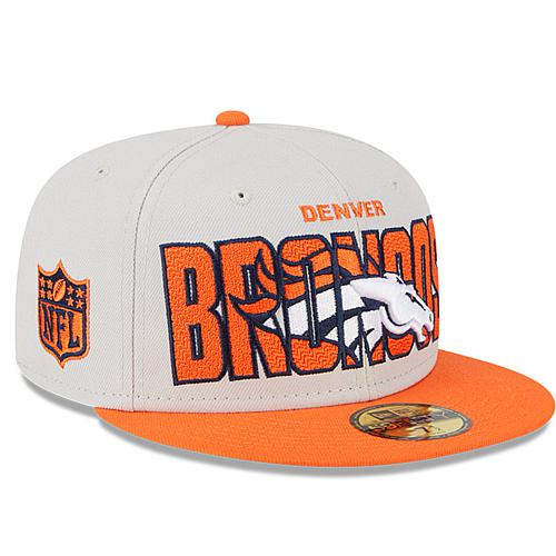 Men's Stone/Orange Denver Broncos 2023 NFL Draft On Stage 59FIFTY Fitted Hat