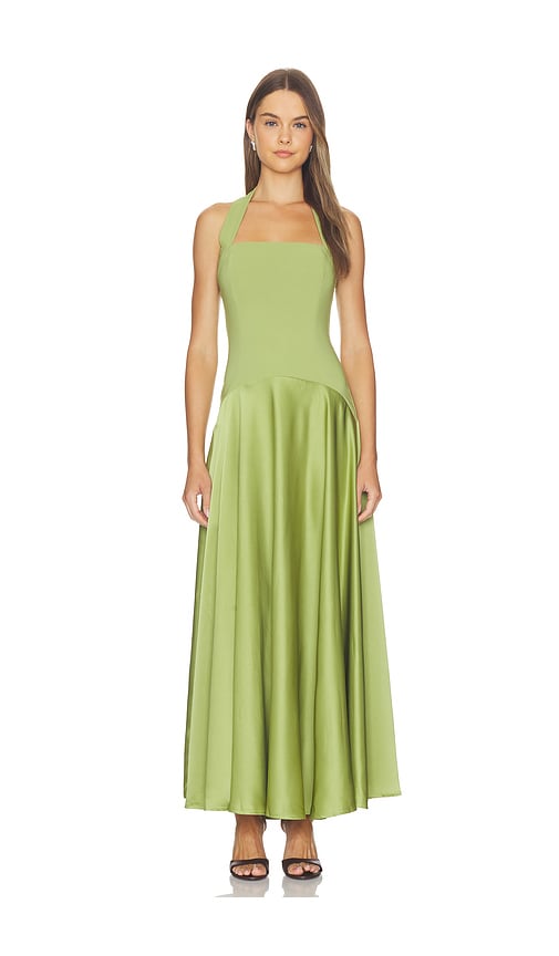 Runaway The Label Odina Square Neck Maxi Dress in Palm. XL also in