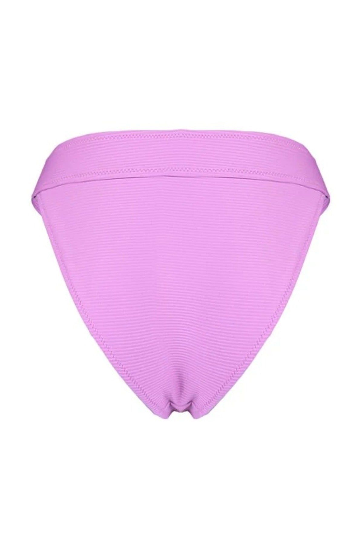 Wovcor Textured Regular Waist Bikini Bottom With Minimal High Leg Fit In Pink