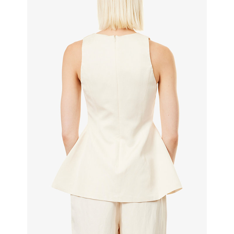 Womens Volume Sleeveless Woven Top