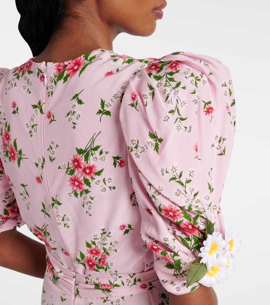 Floral silk cocktail dress