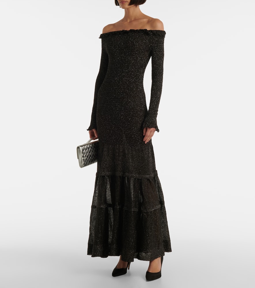 Polly off-shoulder jersey maxi dress