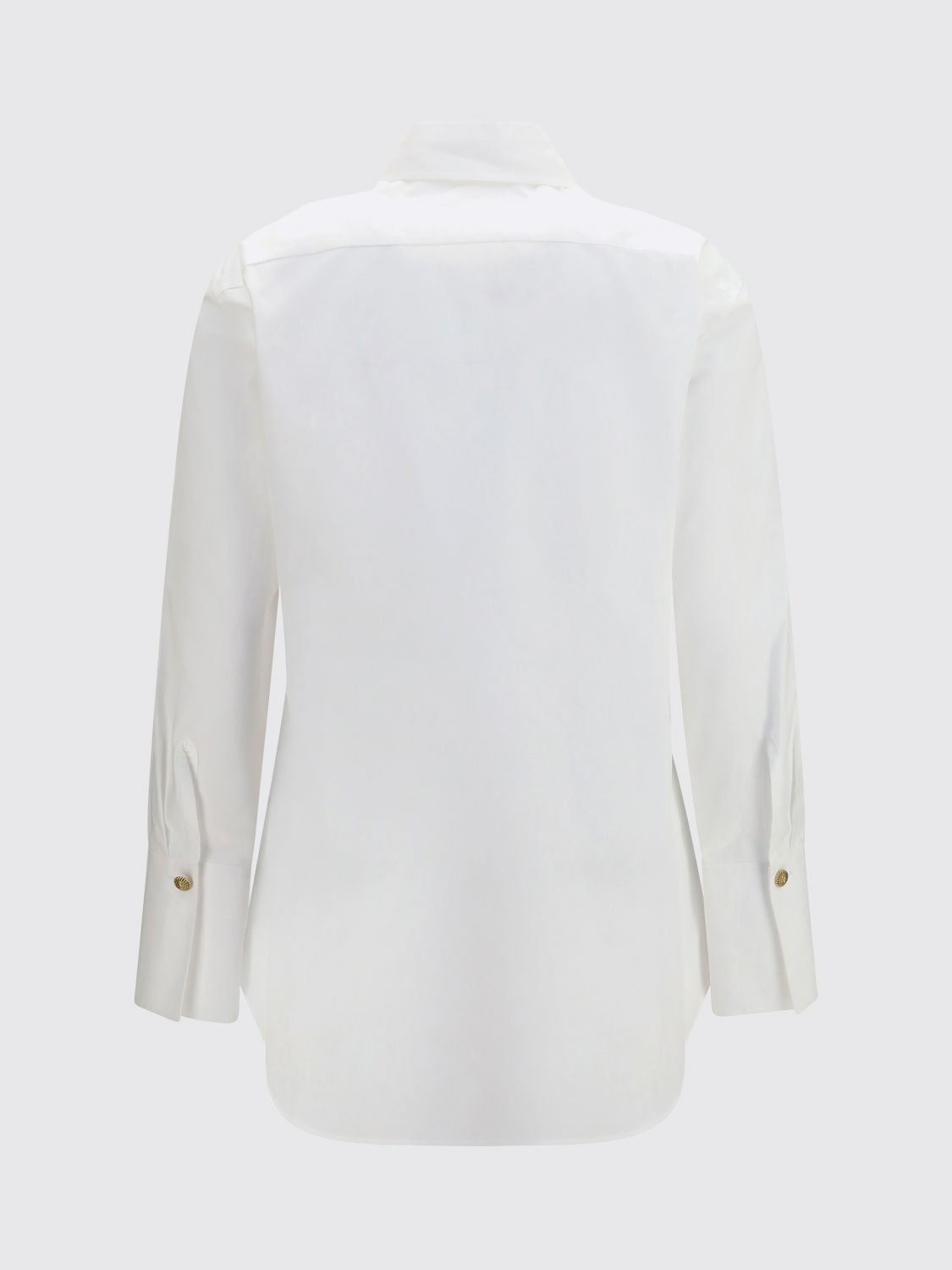 Cotton Poplin Shirt with Concealed Buttoning
