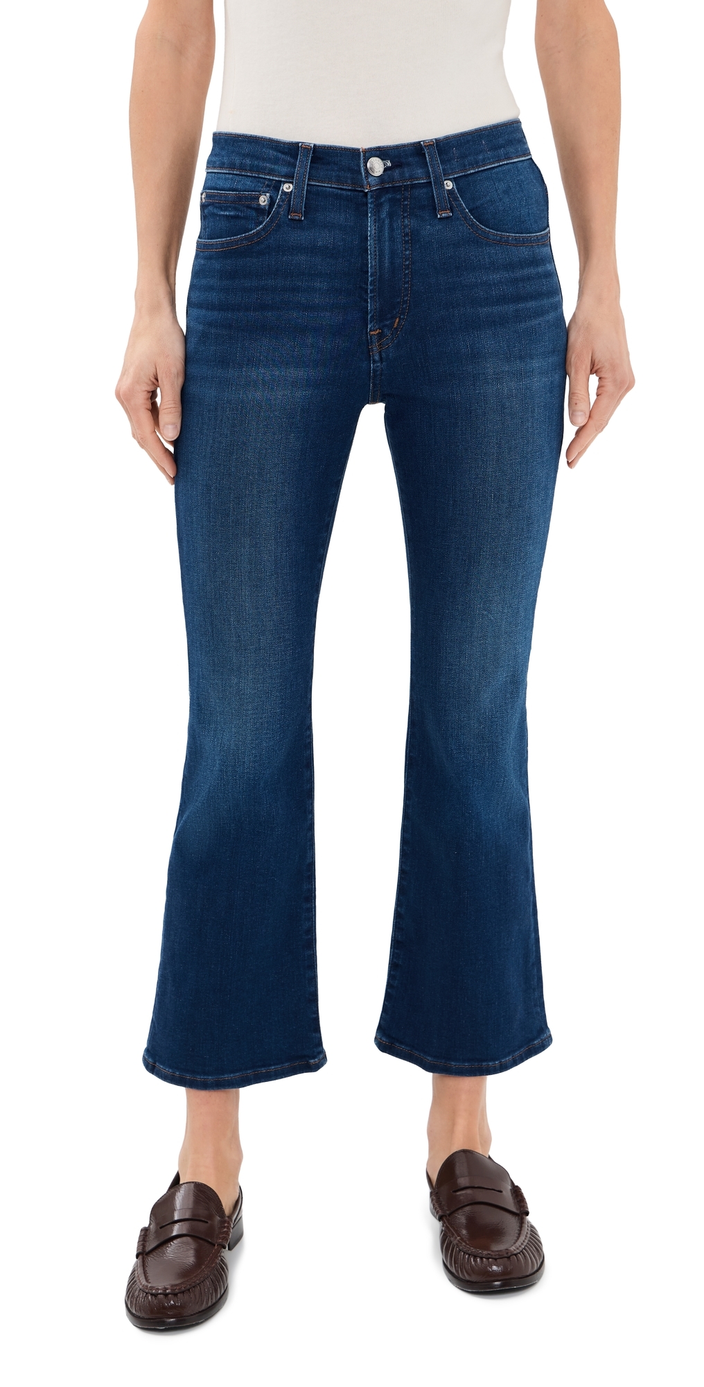 The Short Stretch Flare Crop Jeans Osgoode Wash