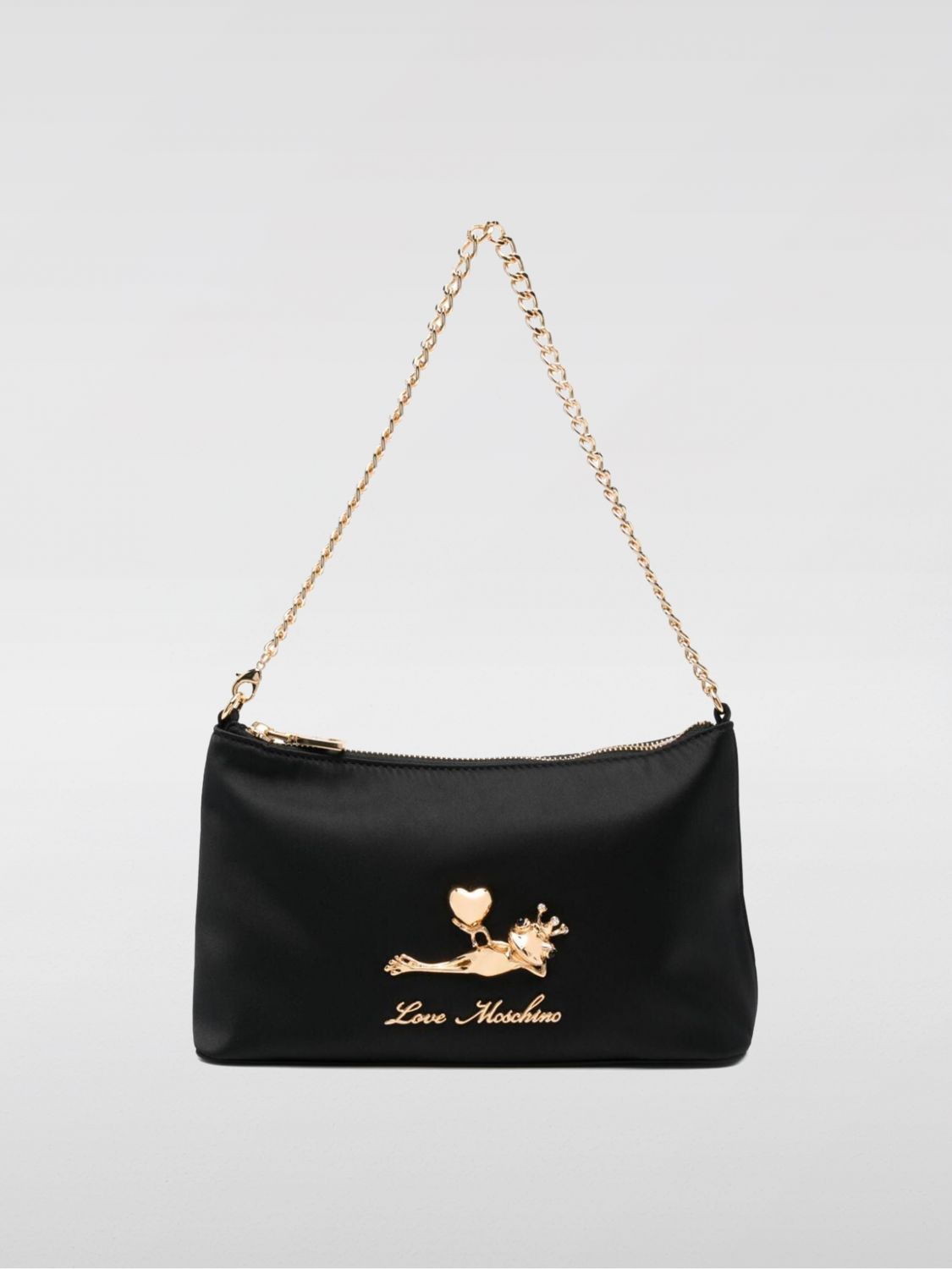Logo-lettering shoulder bag - Black