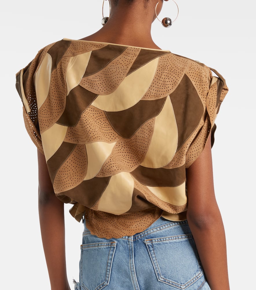 Dalmy perforated suede top