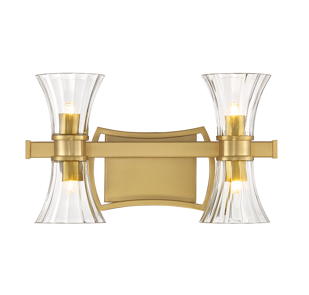 Warm Brass LED Bathroom Vanity from the Bennington Collection