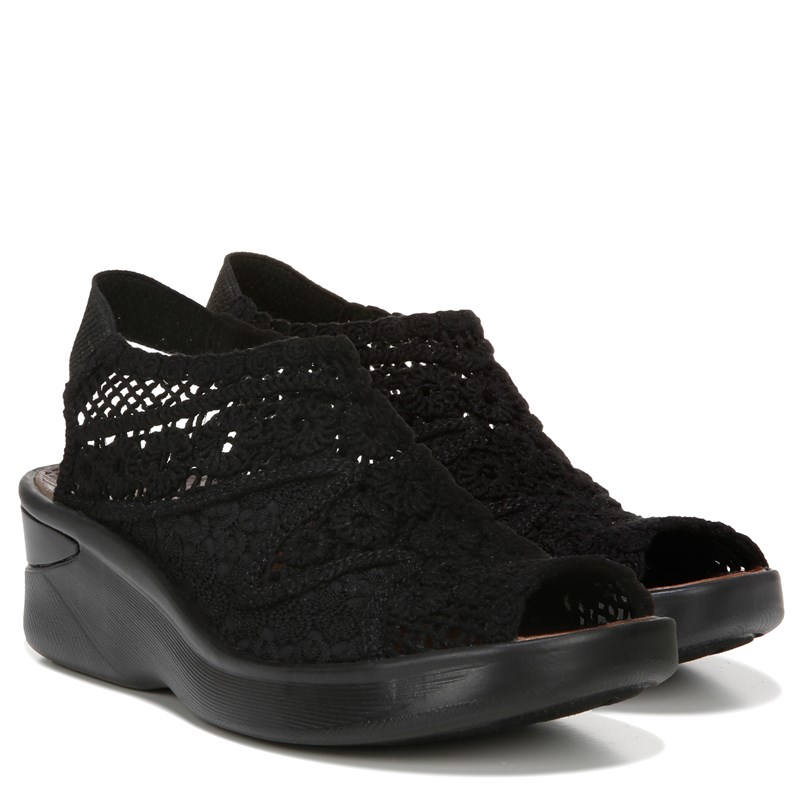 Women's Surprise Macramé Sandals (Black Macrame Fabric)