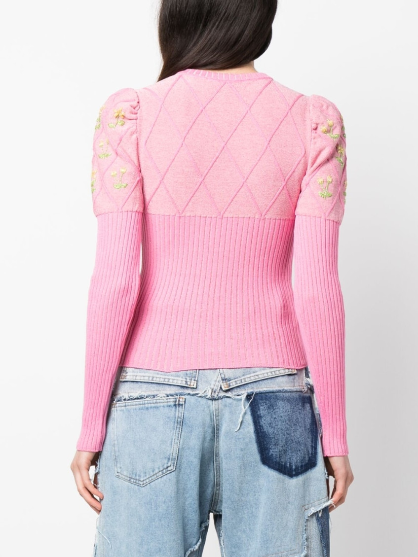 - Embroidered Glitter-cotton T-shirt