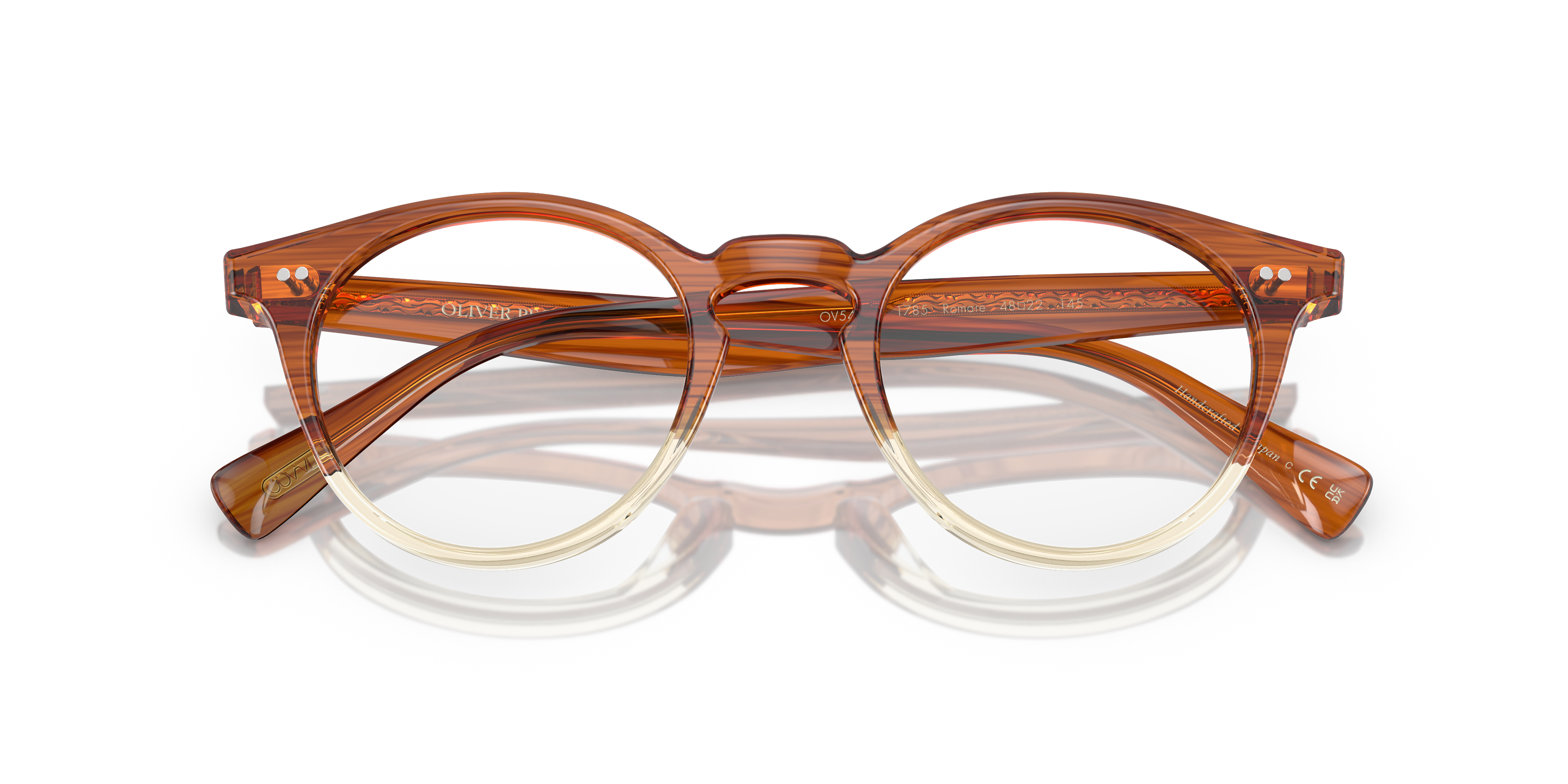 Oliver Peoples Unisex Oliver Peoples OV5459U ROMARE 1785 Optical frames Acetate Brown Transparent Pantos Norma