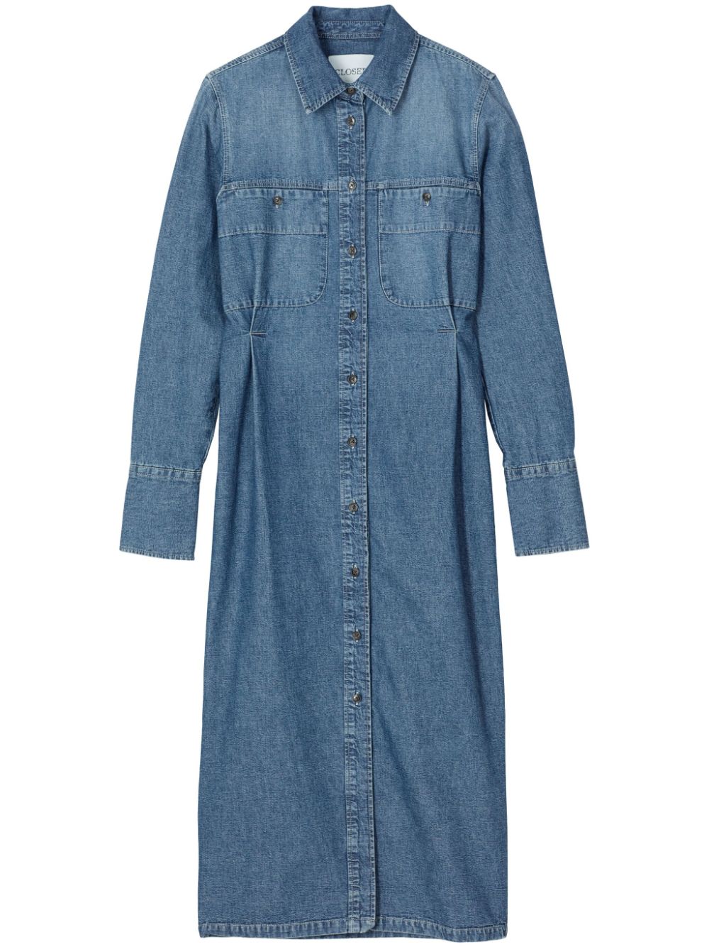 Button-up maxi denim shirtdress - Blue