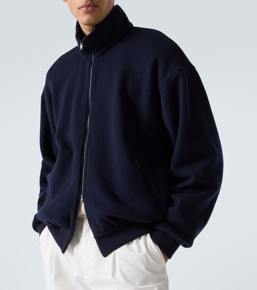 Cashmere and cotton bomber jacket